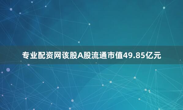 专业配资网该股A股流通市值49.85亿元